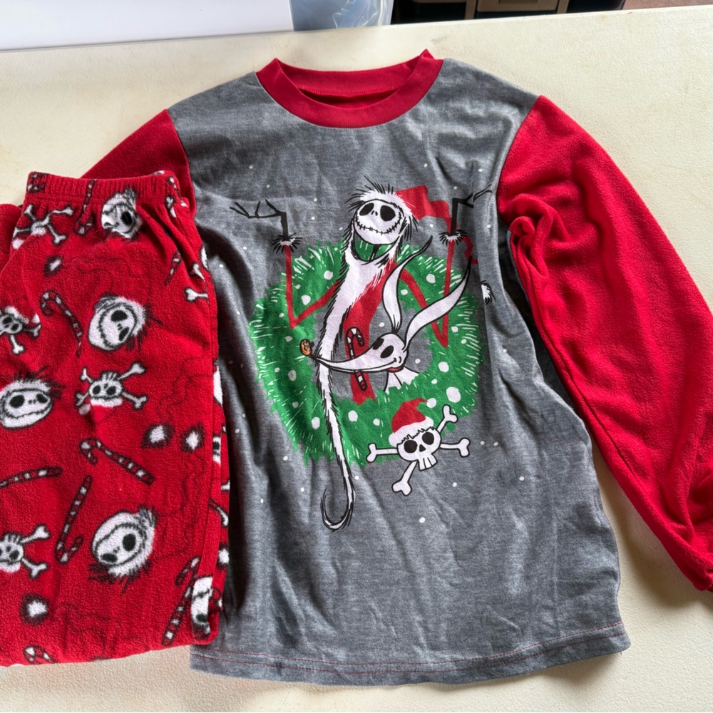 Disney pajamas. Fleece. Nightmare before Christmas. Size 8.